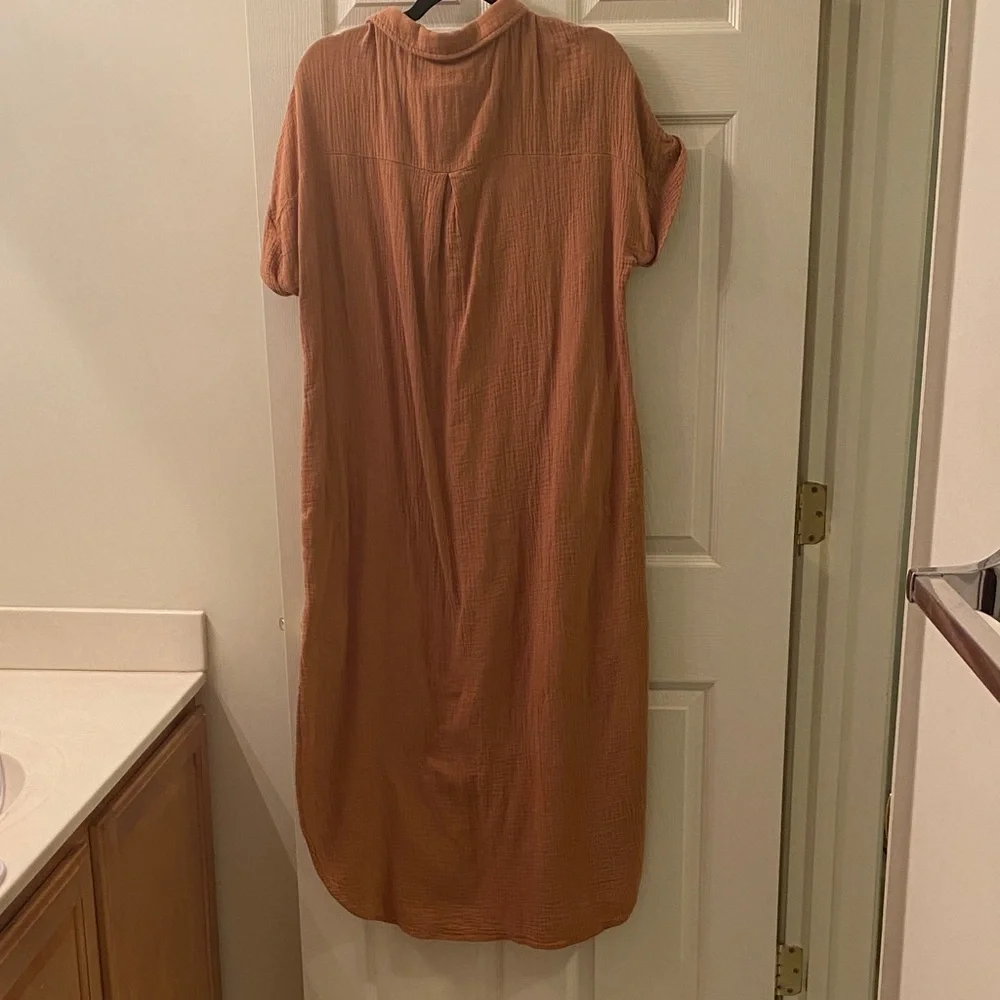 Bluivy Rust Button-Up Shirt Dress - Picture 7 of 8